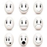 Black and White Egg Shaped Emoticons 9 Pack